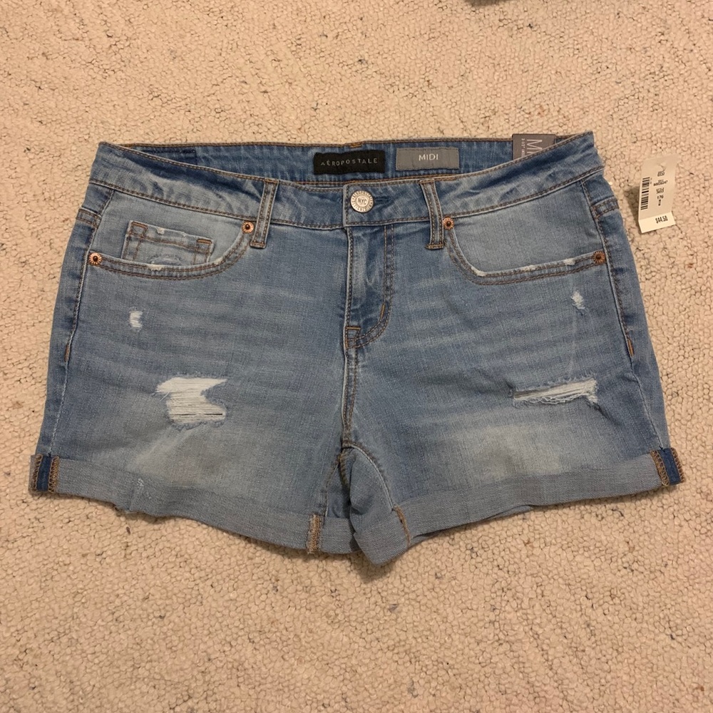 Aeropostale Ripped Jean Shorts